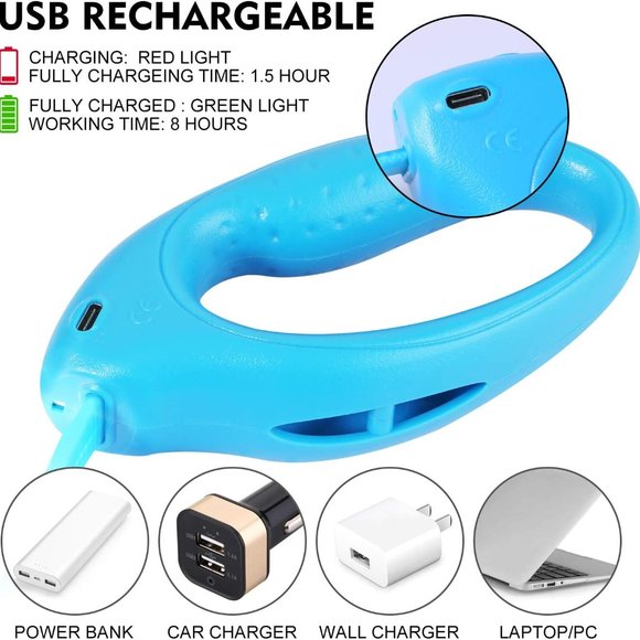 NOVKIN | LED Dog Leash - Rechargeable (Light Blue) - Picture 4 of 4